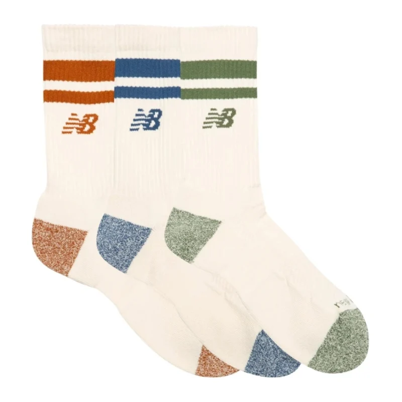 New Balance Medias Deportivas de Algodón Unisex, Pack 3 Pares