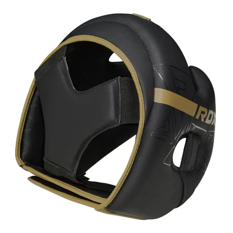 RDX Casco de Boxeo Negro/Dorado F6