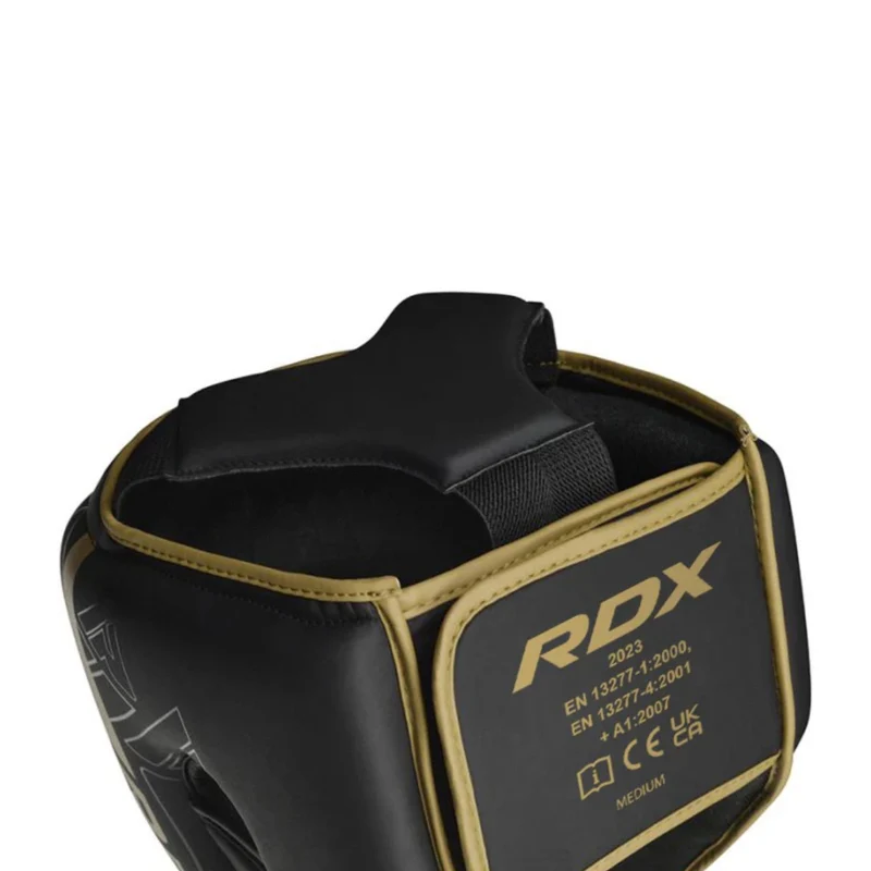 RDX Casco de Boxeo Negro/Dorado F6