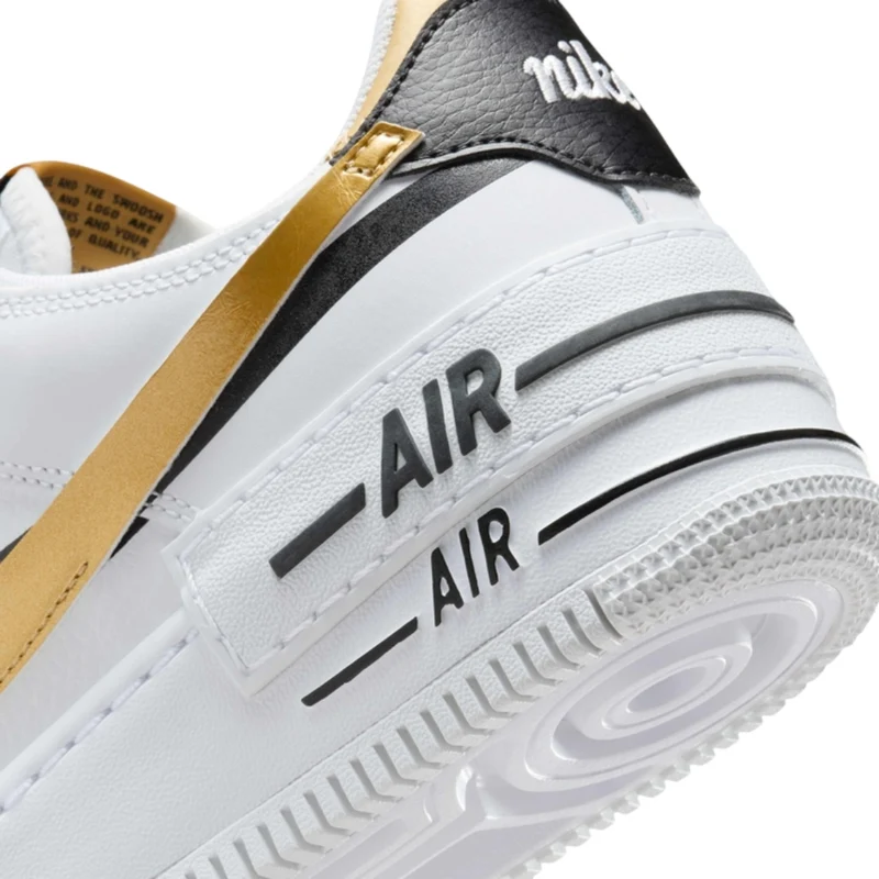 Nike Tenis Air Force 1 Shadow Blanco/Dorado, para Mujer