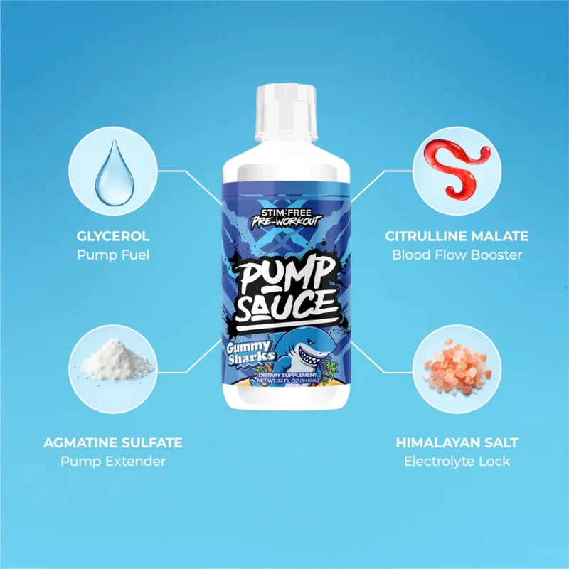 Pump Sauce Bebida Deportiva Pre-Working Sin Cafeína, 32 Onzas