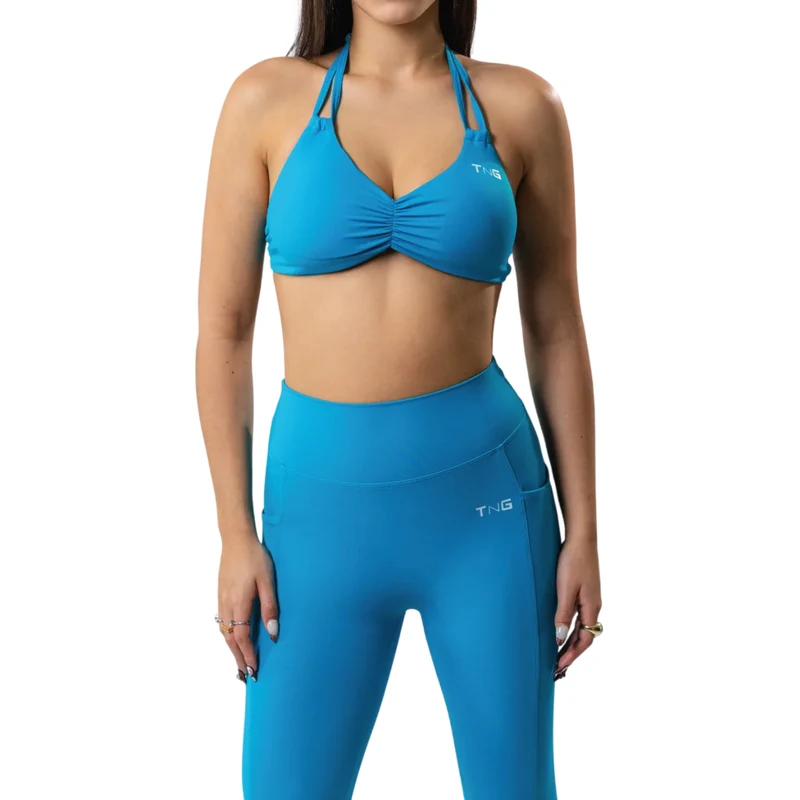 TNG Conjunto Deportivo Top y Leggings Sync Turquesa, para Mujer