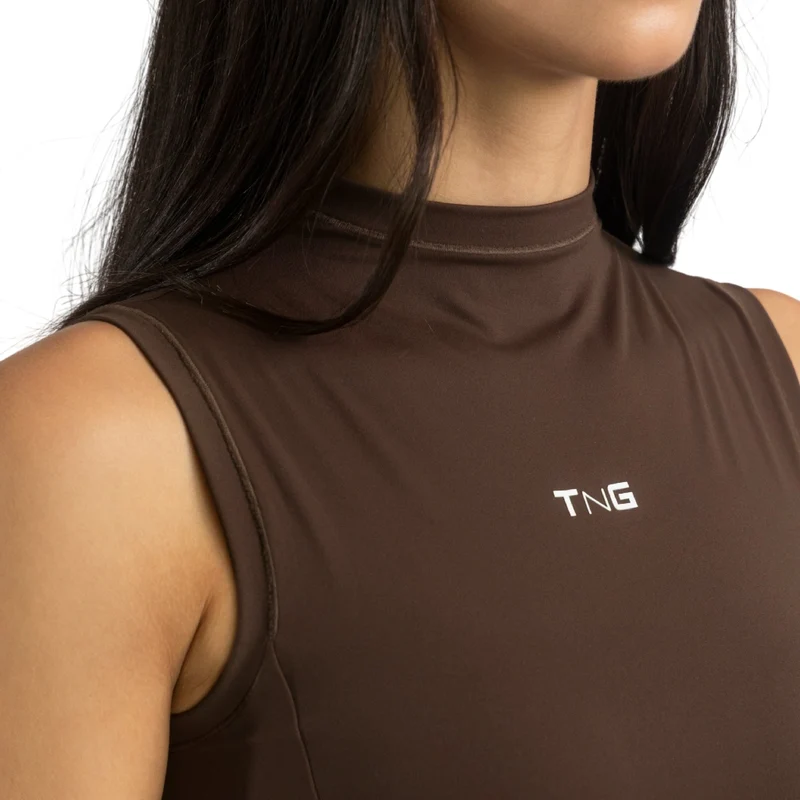 TNG Blusa Deportiva Pulse Tank Café, para Mujer
