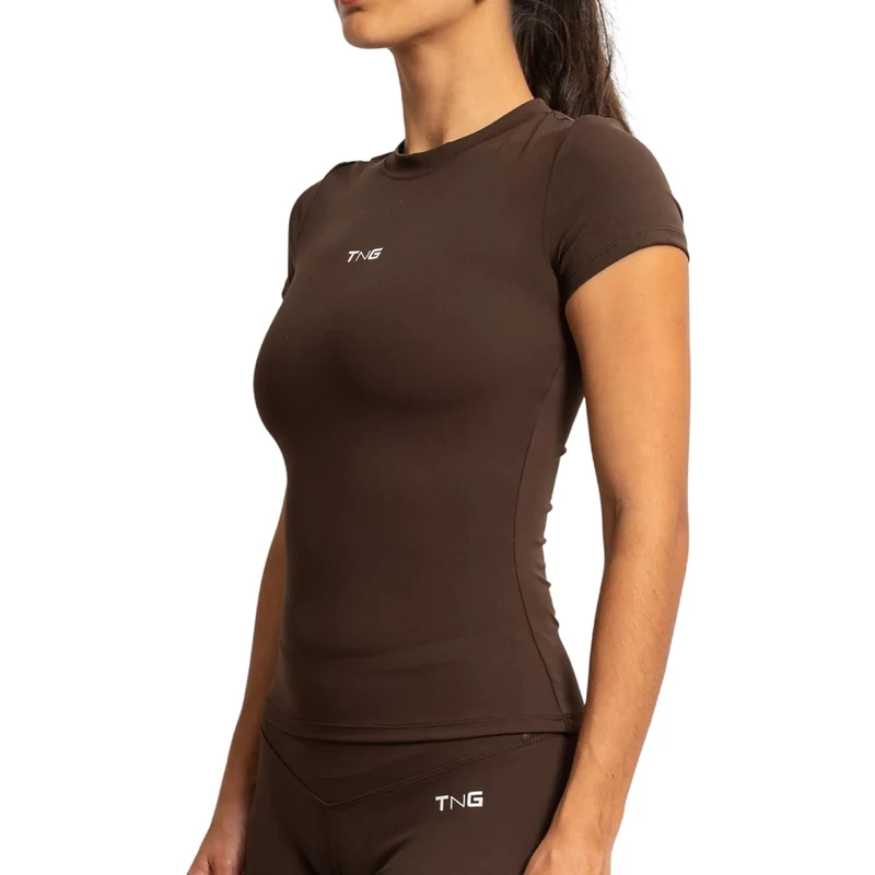 TNG Camiseta Manga Corta Pulse Café, para Mujer