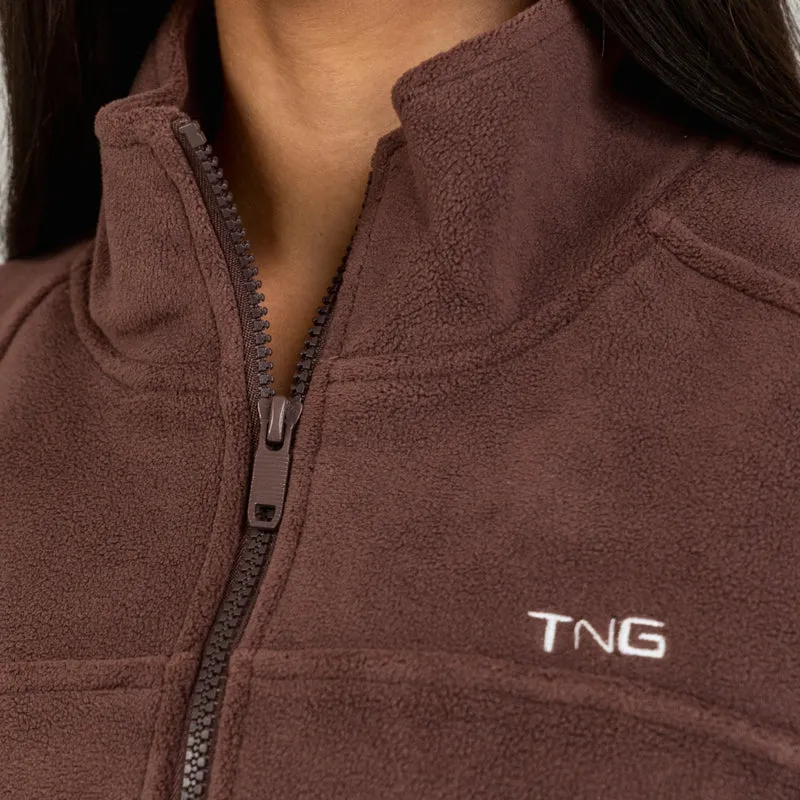 TNG Chaleco sin Mangas Fleece Vest Café, para Mujer