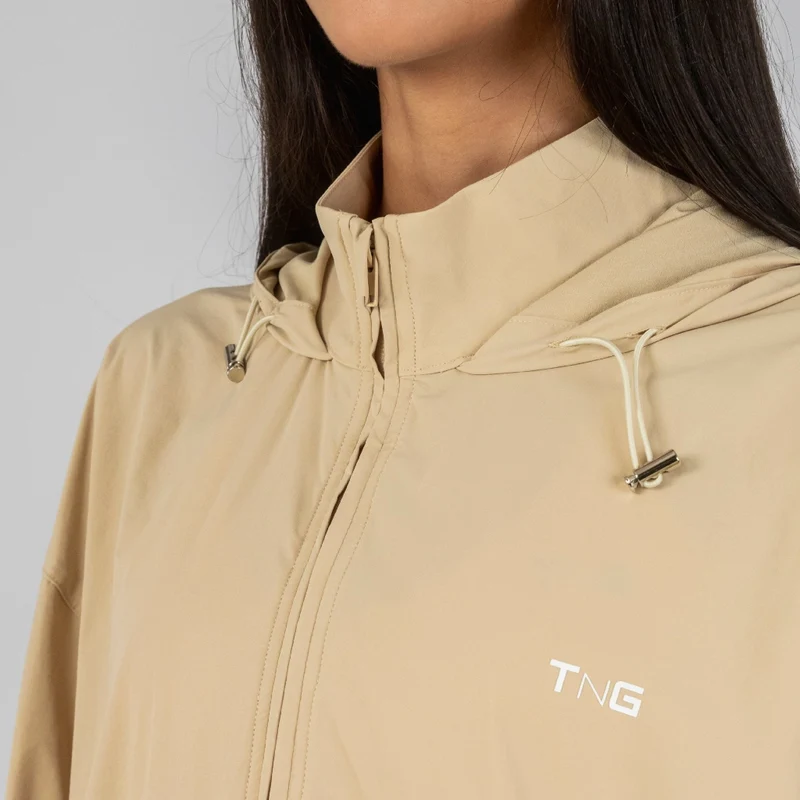 TNG Jacket con Capucha Windbreaker Crema, para Mujer