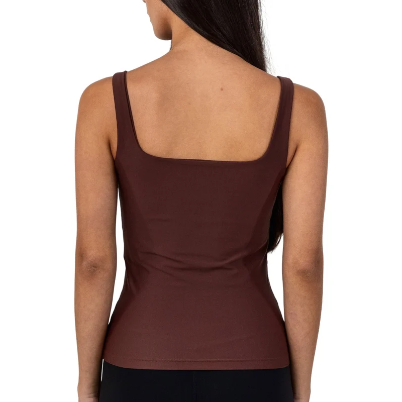 TNG Blusa sin Mangas Basic Square Neck Café, para Mujer