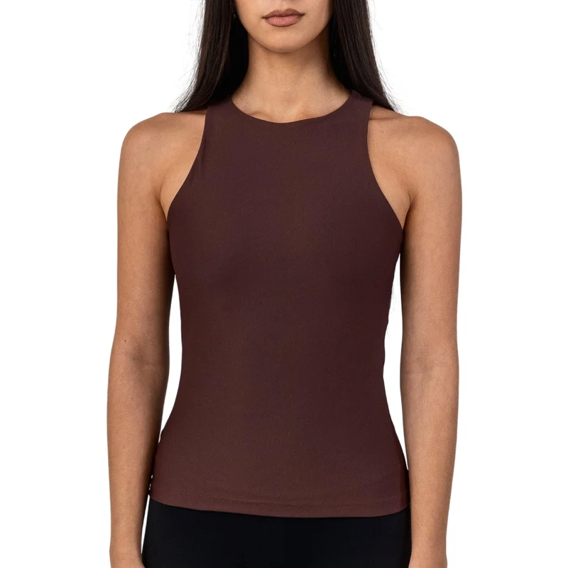 TNG Blusa sin Mangas Hight Neck Café, para Mujer