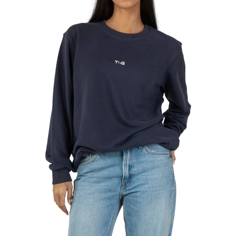 TNG Sudadera Crewneck Azul, para Mujer