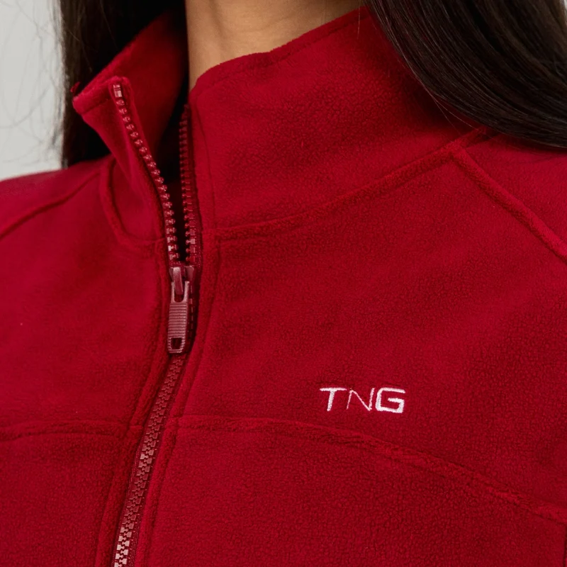 TNG Chaleco sin Mangas Fleece Vest Rojo, para Mujer