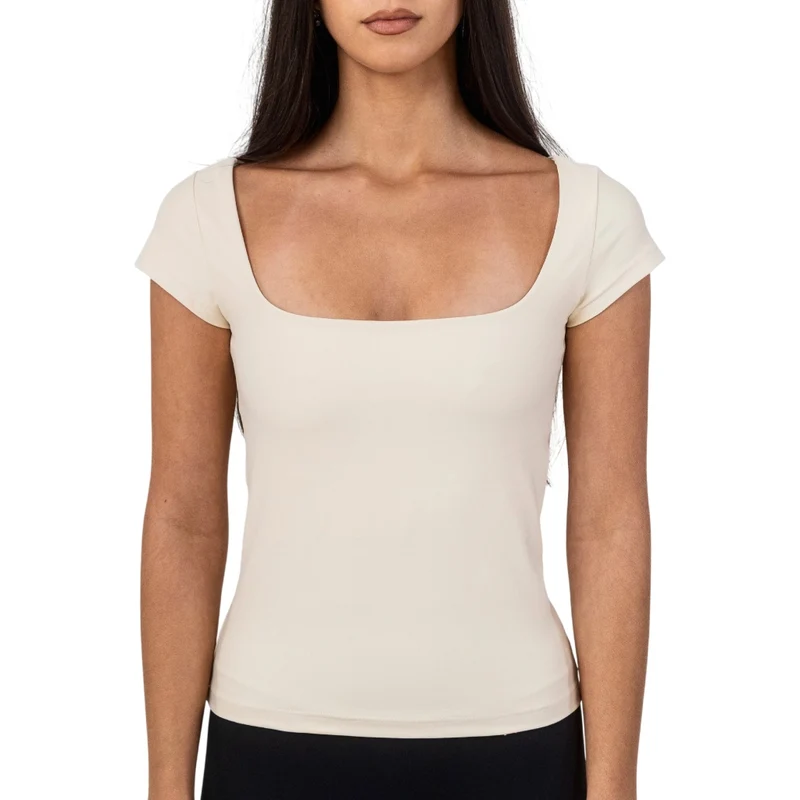 TNG Top Basic Sleeve Crema, para Mujer