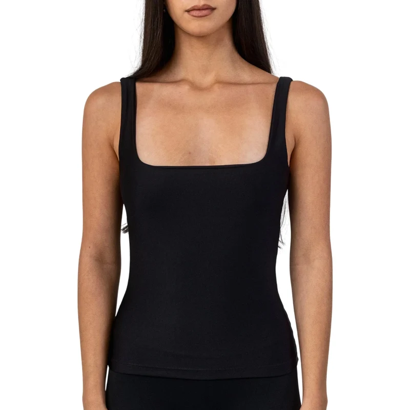 TNG Blusa sin Mangas Basic Square Neck Negro, para Mujer