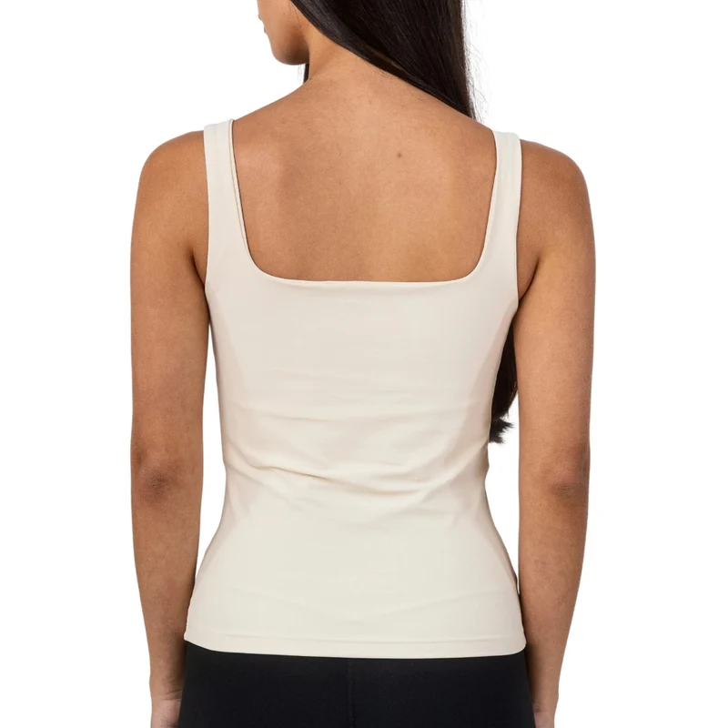 TNG Blusa sin Mangas Basic Square Neck Crema, para Mujer