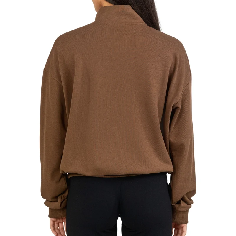 TNG Sweater Boxy Half Zip Café, para Mujer