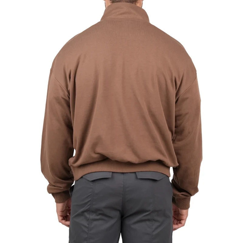 TNG Sweater Boxy Half Zip Café, para Hombre