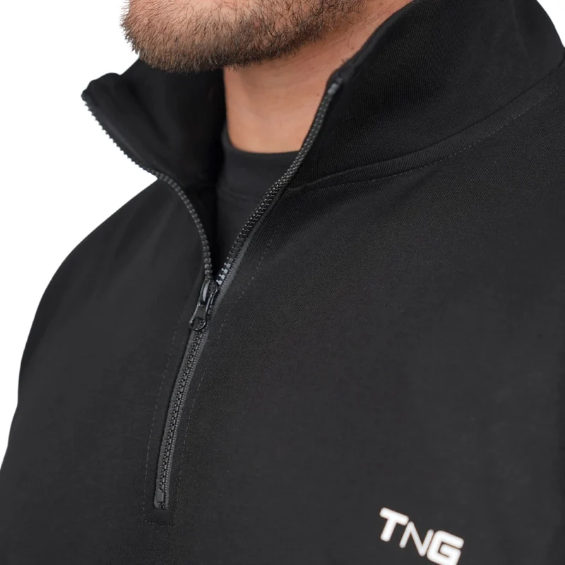 TNG Sweater Boxy Half Zip Negro, para Hombre