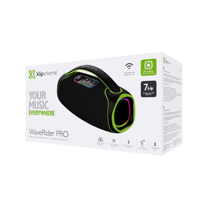 Klip Xtreme Parlante Inalámbrico Portátil WaveRider Pro, KBB-500