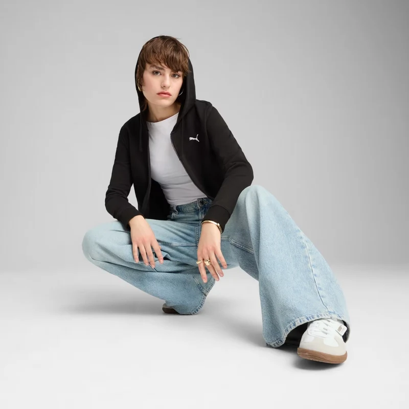 Puma Sudadera con Capucha Essentials Full-Zip Negro, para Mujer