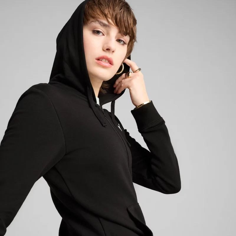 Puma Sudadera con Capucha Essentials Full-Zip Negro, para Mujer