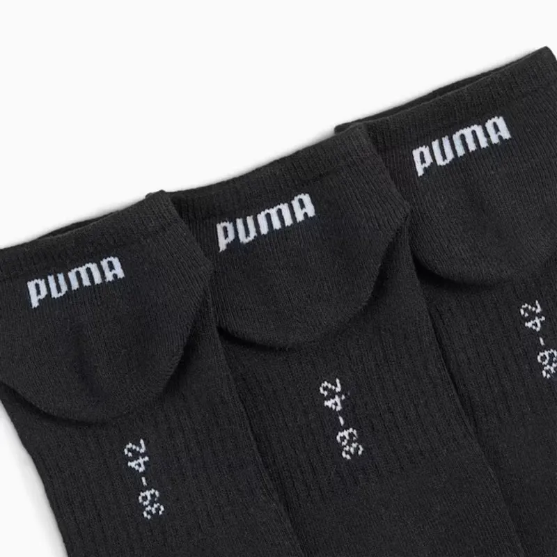 Puma Medias Cortas de Algodón Negro Unisex, 3 Pares