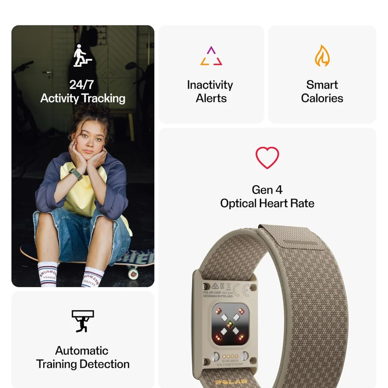 Polar Pulsera de Actividad Inteligente sin Pantalla Loop
