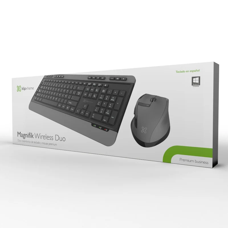 Klip Xtreme Set Teclado y Mouse Inalámbricos Magnifik en Español KBK-520, 2 Piezas