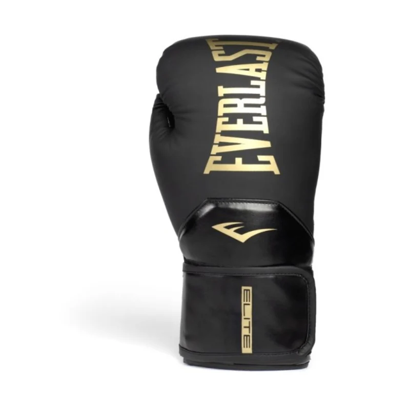 Everlast Guante de Boxeo Elite 2, Negro/Dorado