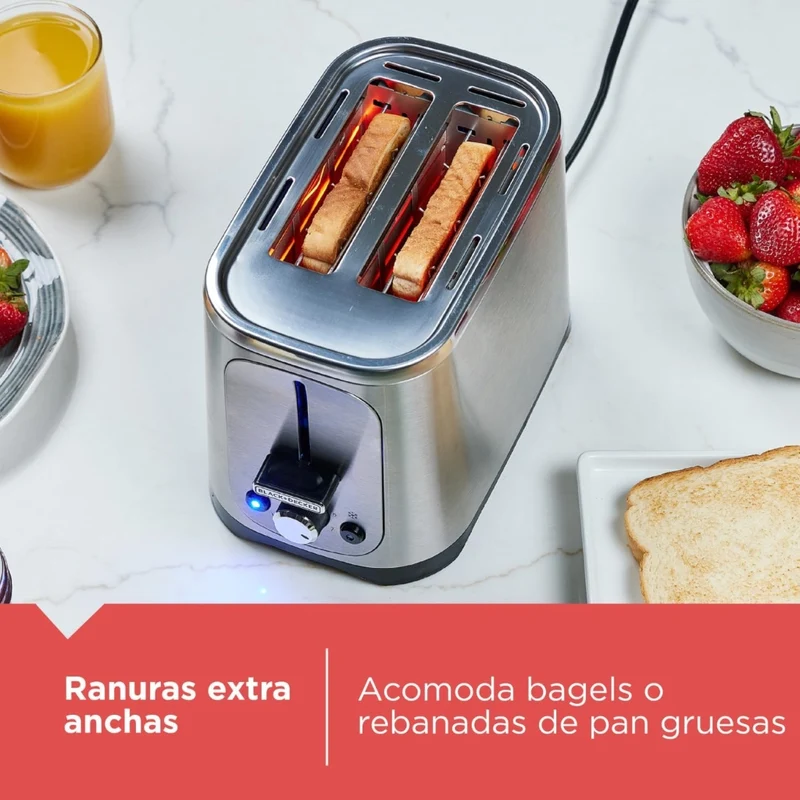 Black & Decker Tostador de Pan 2 Rebanadas, TR1227-0SDLA