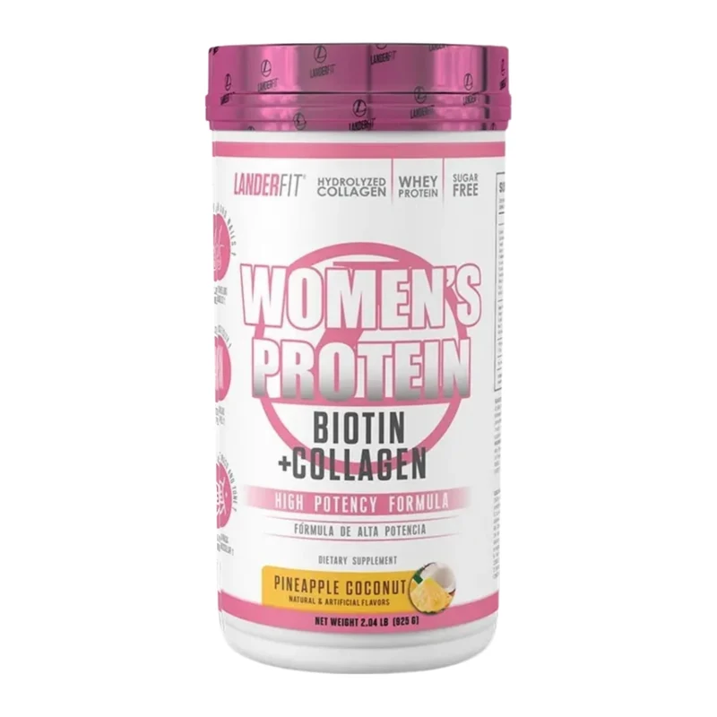 LanderFit Suplemento Alimenticio Proteína con Colágeno y Biotina para Mujer, 2 Libras
