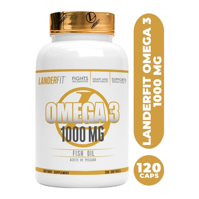 Landerfit Suplemento Alimenticio Omega 3 1000 mg, 120 Cápsulas