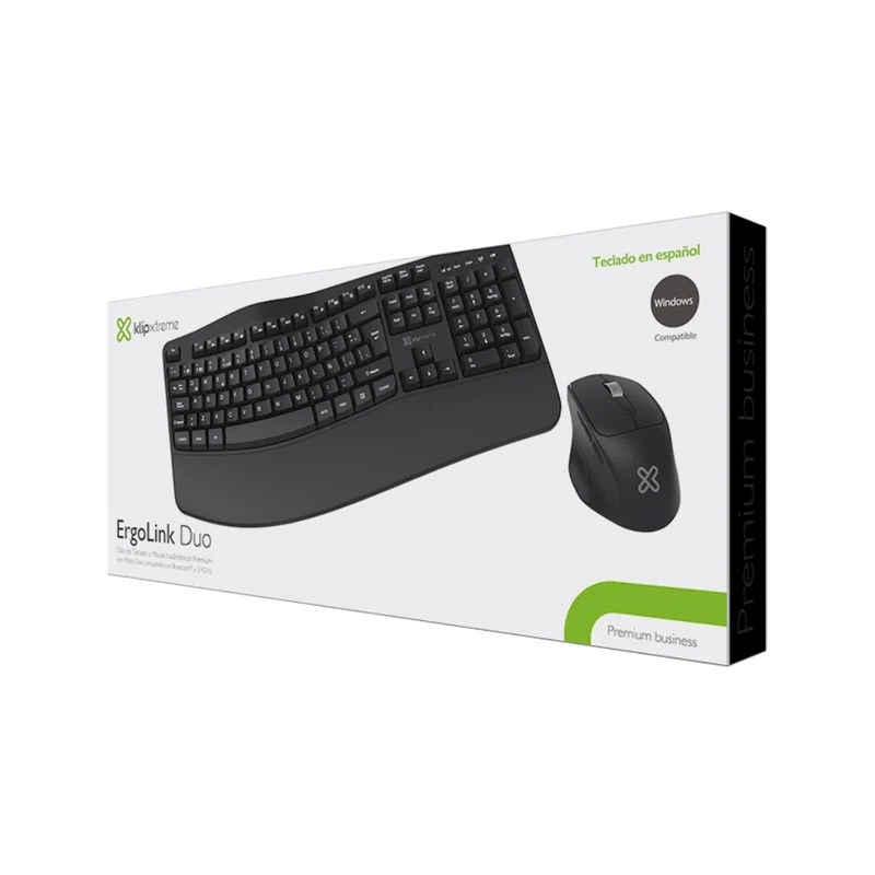 Klip Xtreme Kit Teclado y Mouse Inalámbrico ErgoLink Duo, KBK-760