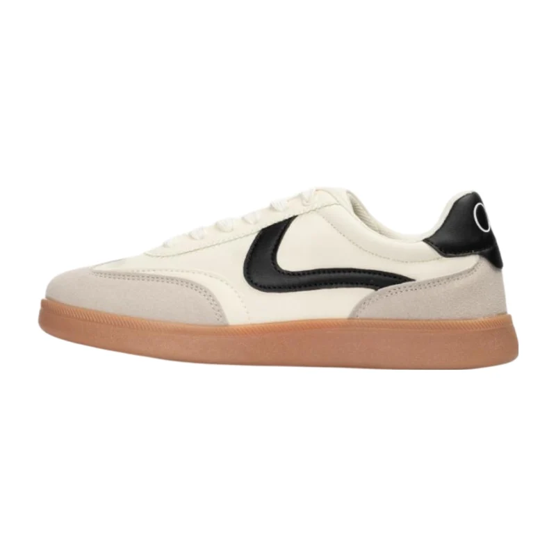 OP Tenis Loly M4A Crema/Beige/Negro, para Mujer