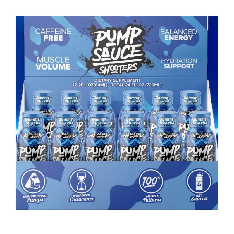 Pump Sauce Bebida Deportiva Pre-Working Sauce Shooters 60 ml, 12 Unidades