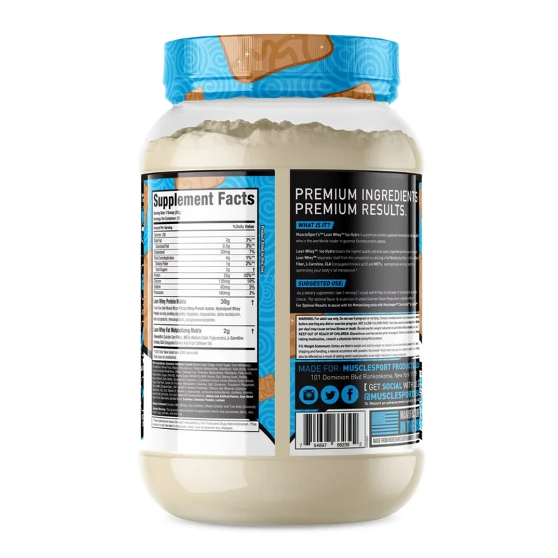 Musclesport Suplemento Deportivo Proteína Lean Whey Iso Hydro, 2 Libras