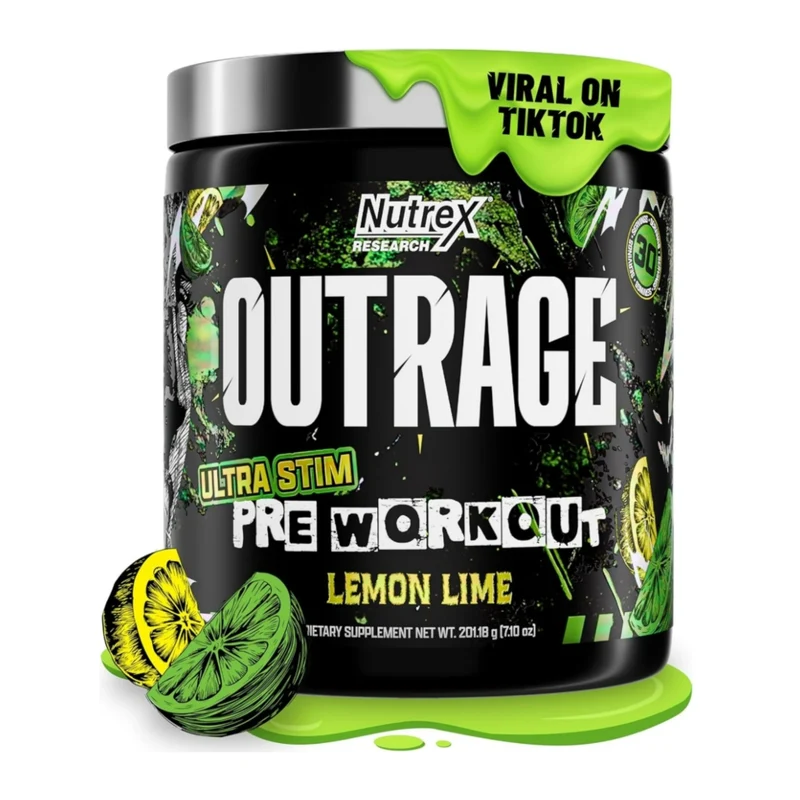 Nutrex Suplemento Deportivo Outrage Pre-Entrenamiento, 30 Porciones