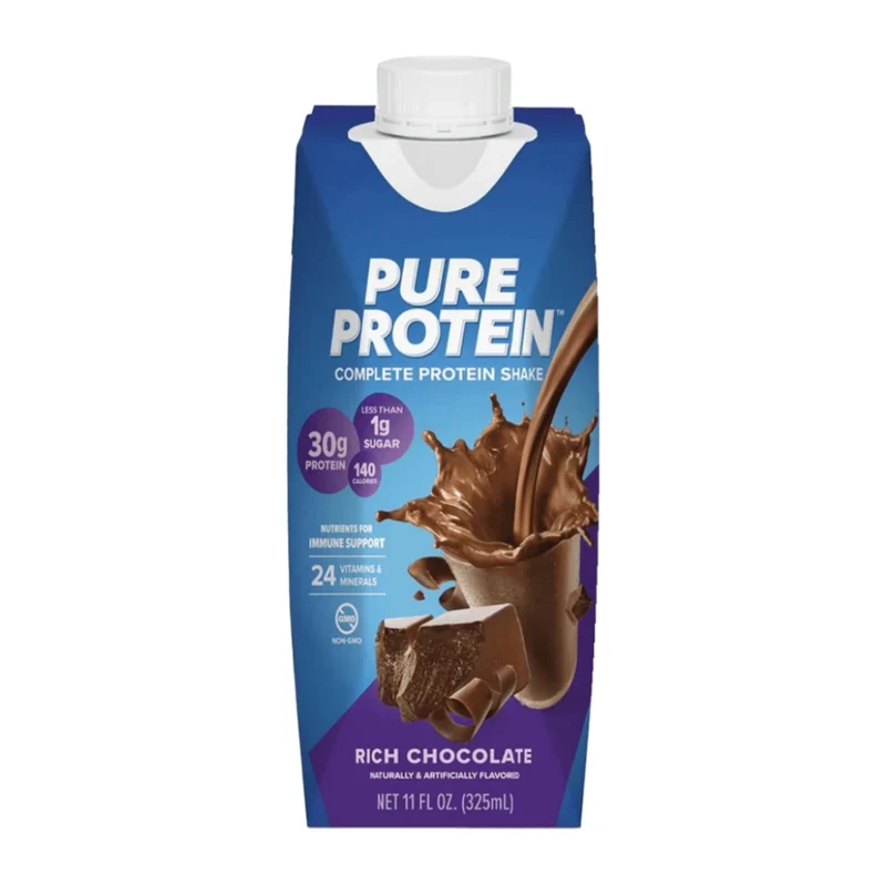 Pure Protein Suplemento Deportivo Proteína Lista para Beber 325 ml, 12 Unidades