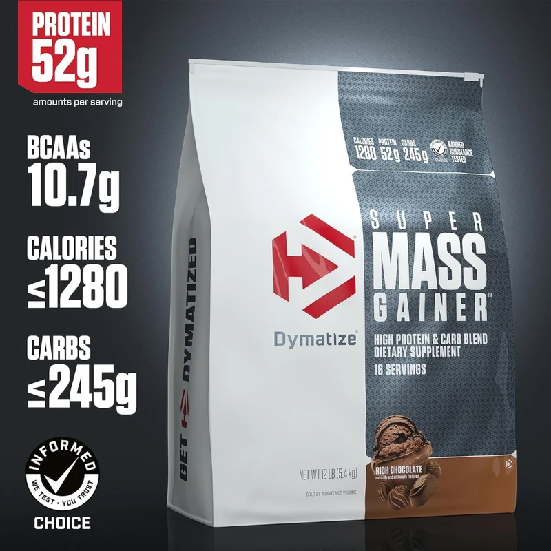 Dymatize Suplemento Deportivo Proteína Super Mass Gainer, 12 Libras