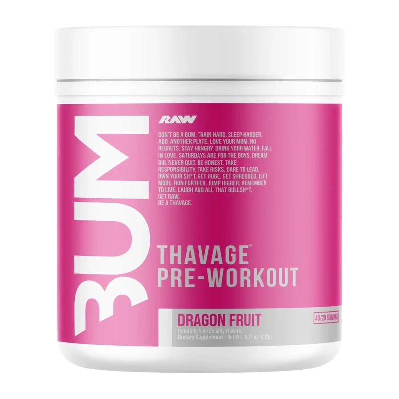 RAW Nutrition Suplemento Deportivo CBUM Thavage Pre-Workout, 40/20 Porciones