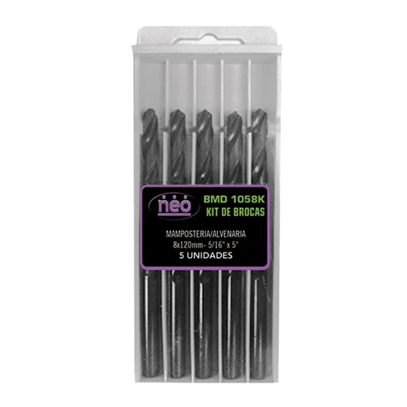 Neo Set Brocas para Concreto 8x120mm (BMD-1058K), 5 Piezas