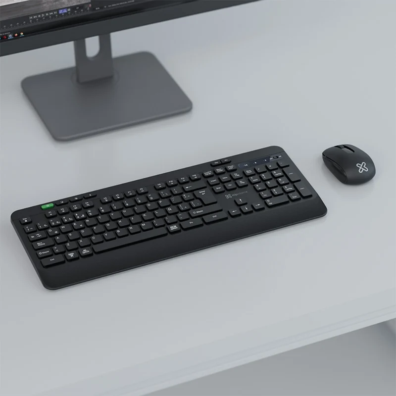 Klip Xtreme Kit Teclado y Mouse Inalámbrico Encourage KBK-750, Caja Abierta