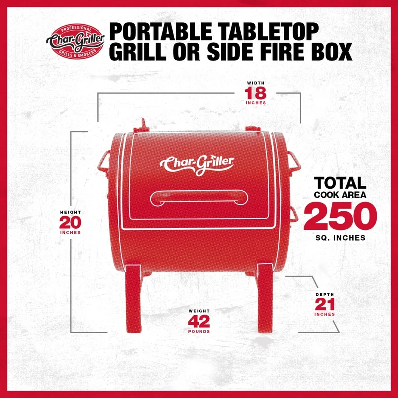 CharGriller Parrilla de Carbón 250" Cuadrada sin Ruedas (E82424)