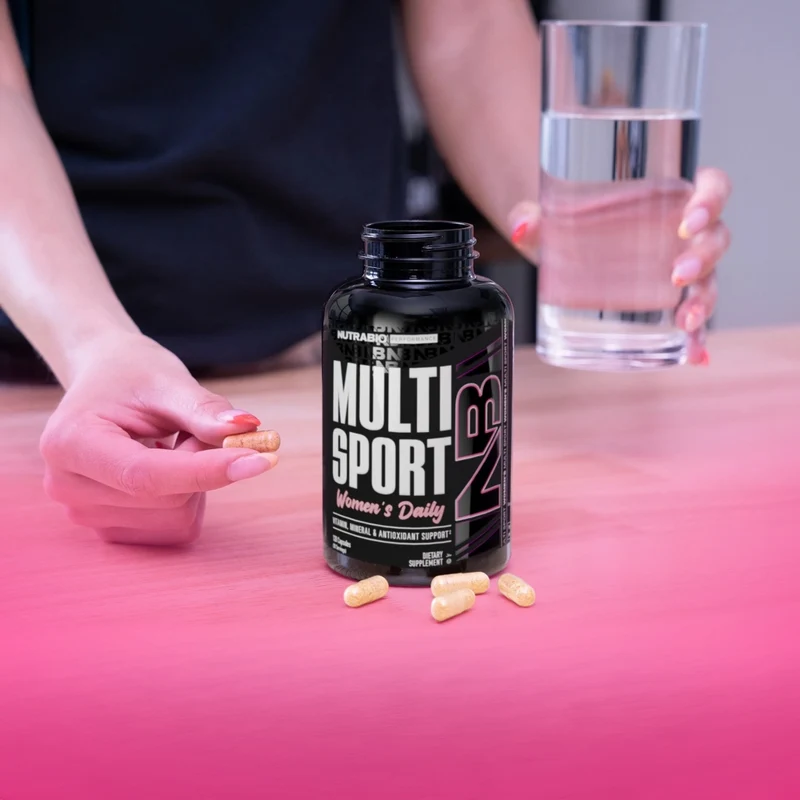 NutraBio Suplemento Alimenticio Multisport para Mujer, 120 Cápsulas