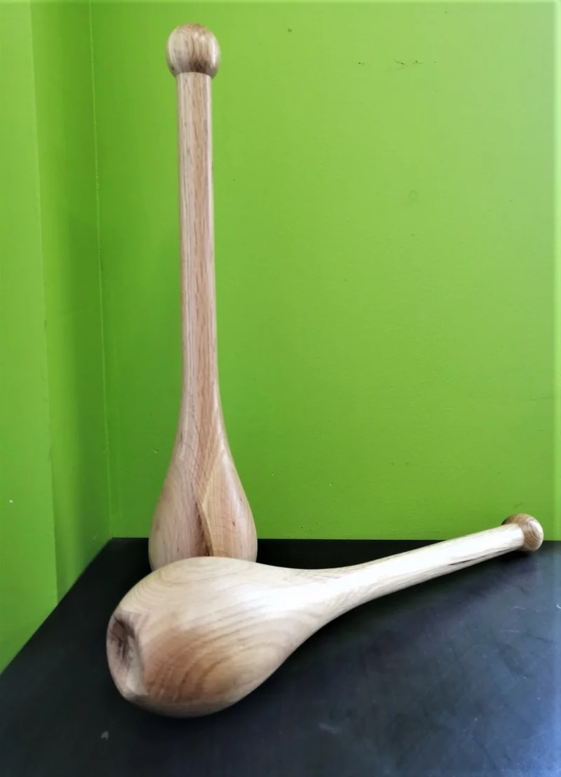 Oak Wood Tear Drop Indian Clubs - Sold In Pairs
