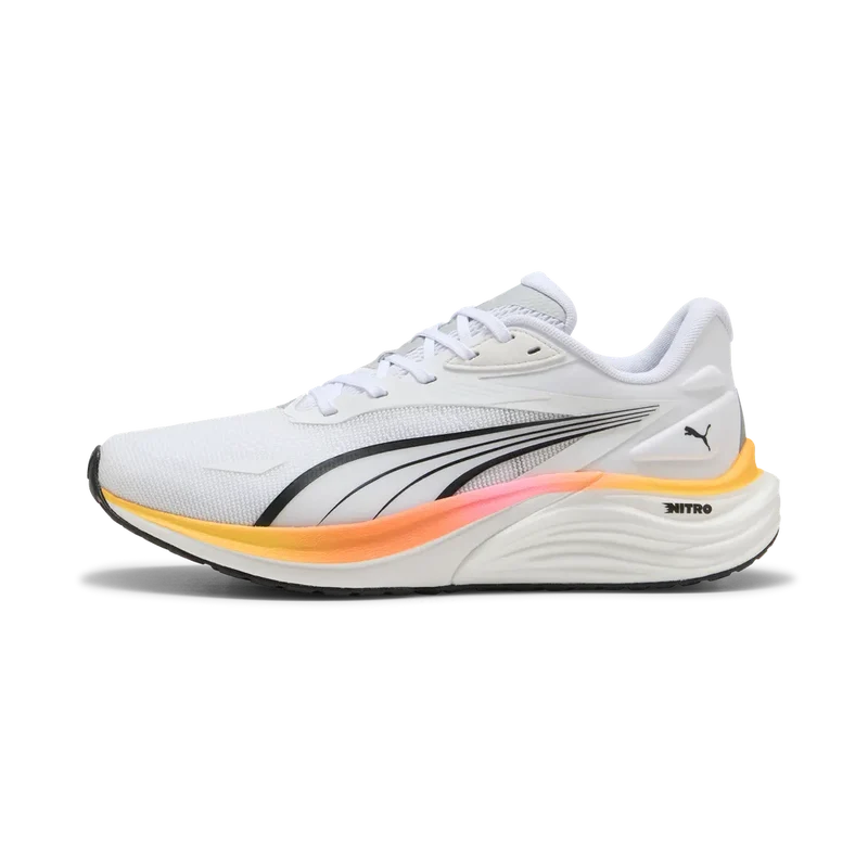 Puma Electrify Nitro 4, Laufschuhe, Herren, PUMA White/Poison Pink/Sun Stream, B - Ware, kein Umtausch