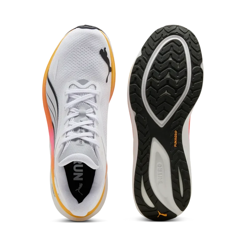 Puma Electrify Nitro 4, Laufschuhe, Herren, PUMA White/Poison Pink/Sun Stream, B - Ware, kein Umtausch