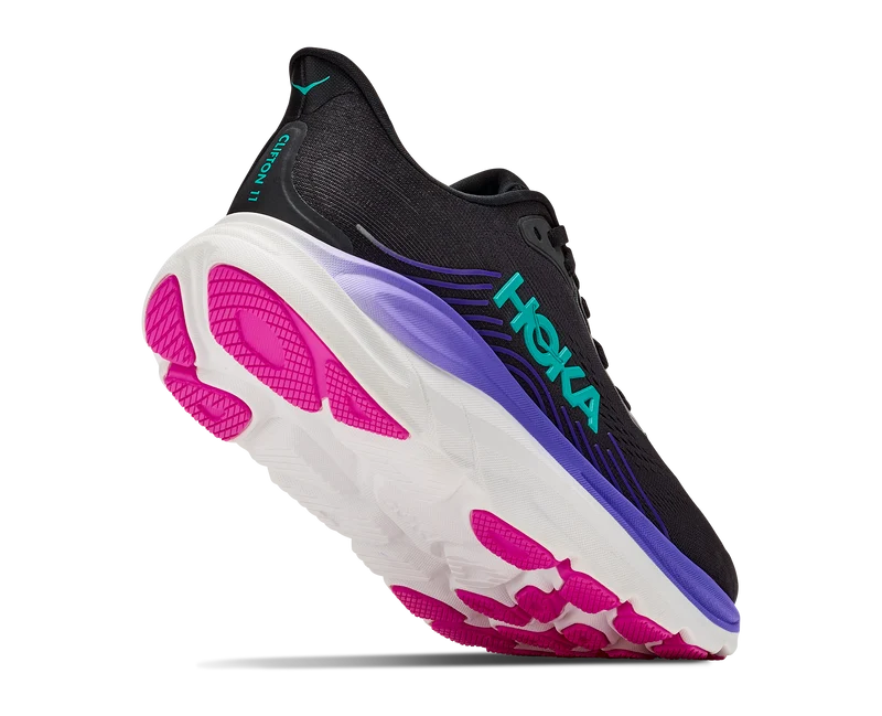 Hoka Clifton 11, Laufschuh, Damen, Black/Neon Nebula