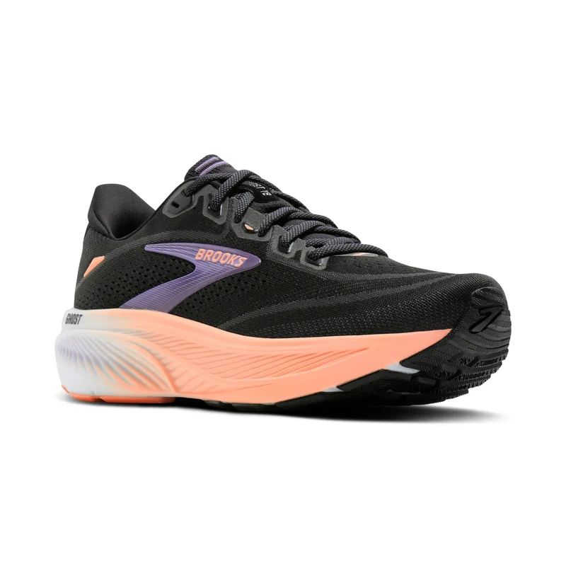 Brooks Ghost 18, Laufschuh, Damen, Black/Mulled Grape/Peach