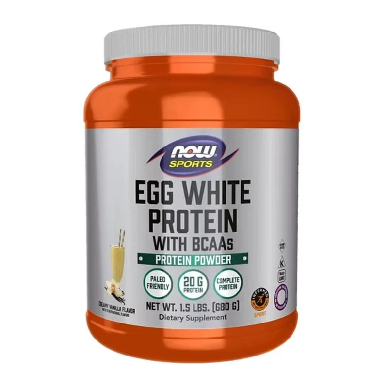 Now Sport Suplemento Deportivo EGG White Protein with BCAAs, 680 g