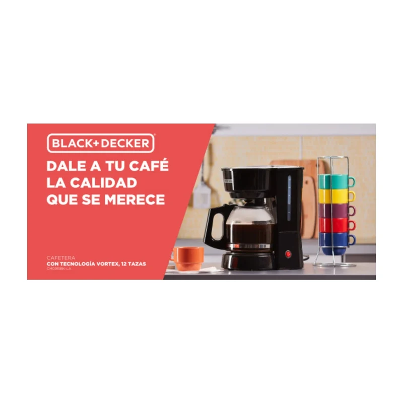 Black & Decker Coffee Maker Eléctrico 12 Tazas (CM0915BK-LA)