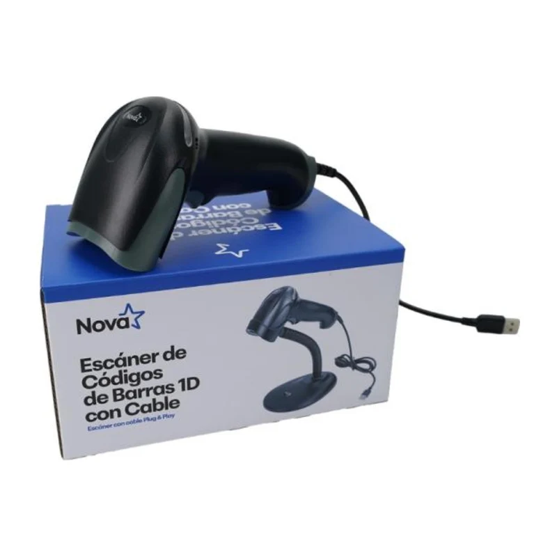 Nova Lector de Códigos de Barra 1D USB con Base, FFSF510U001C